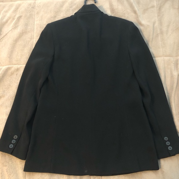 ANN TAYLOR BLACK POLYESTER BLAZER SIZE 4 - Picture 2 of 3